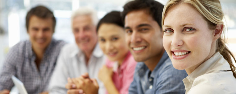 Young professional people smiling